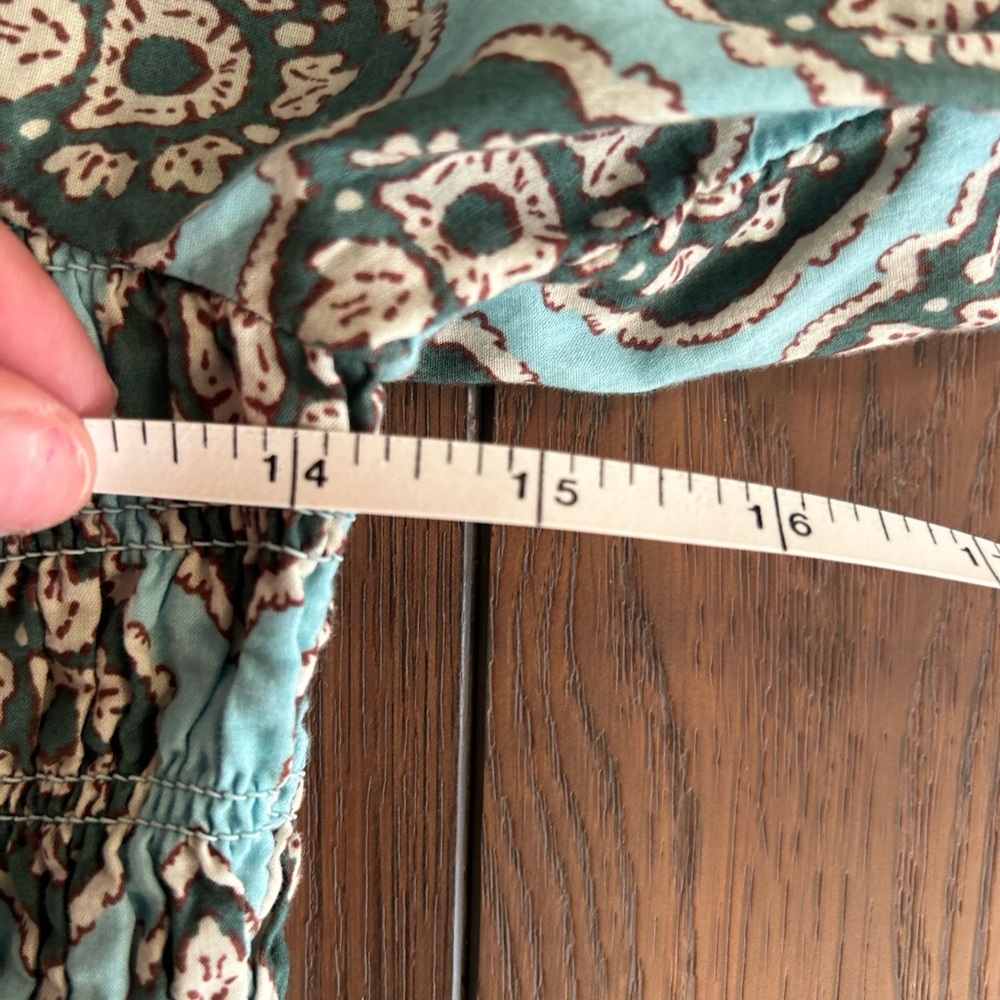 Maurices Blue Smocked Puff Sleeve Crop Top, Boho Milkmaid Cottagecore Summer Top - Picture 7 of 7